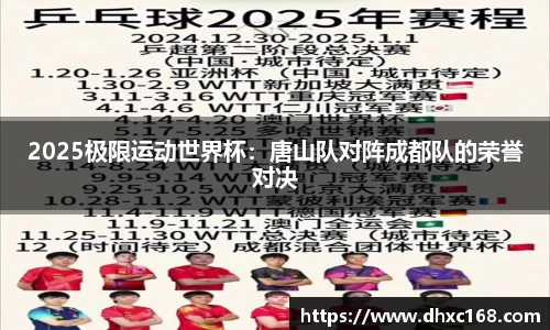 2025极限运动世界杯：唐山队对阵成都队的荣誉对决